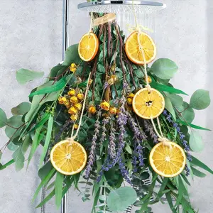 105 PCS Mixed 6 Kinds Dried Eucalyptus & Lavender Flowers Bundle for Shower,17''Natural Real Fresh Preserved Eucalyptus Leaves and Lemon Shower Hanging Plants, Home Bathroom Decor