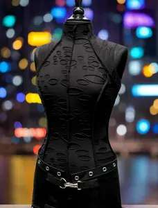 WASTELAND TOP - Black Decayed Fabric