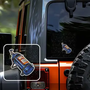 1PC "NOS Nitrous Bottle Shape" Minimalist Modification Hardcore Sticker For Car Door/Laptop Minimalist Modification Goodie Adds Sleek Hardcore Performance Texture Top For Minimalist Modification Style Fans