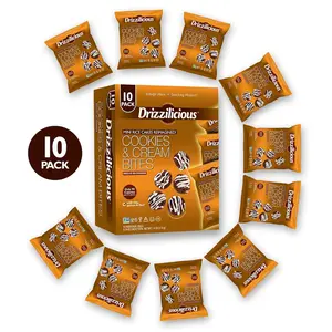 Drizzilicious Mini Flavored Rice Cakes Birthday Cake - Rice Crisps, Healthy Snack for Adults and Kids, Vegan, Gluten Free Snack, Allergen Free, Only 90 Calories Per Bag - 0.74 oz (Pack of 10)