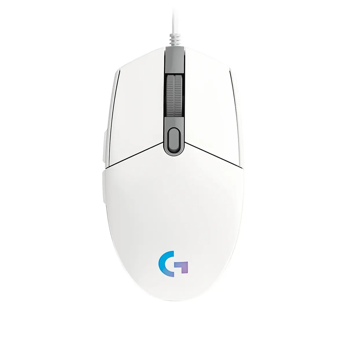 Logitech G203 Wired Gaming Mouse, 8,000 DPI, Rainbow Optical Effect LIGHTSYNC RGB, 6 Programmable Buttons, White