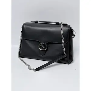 Pre-owned GUCCI leather Shoulder Bags Interlocking G Chain Shoulder Bag Black JD541GG