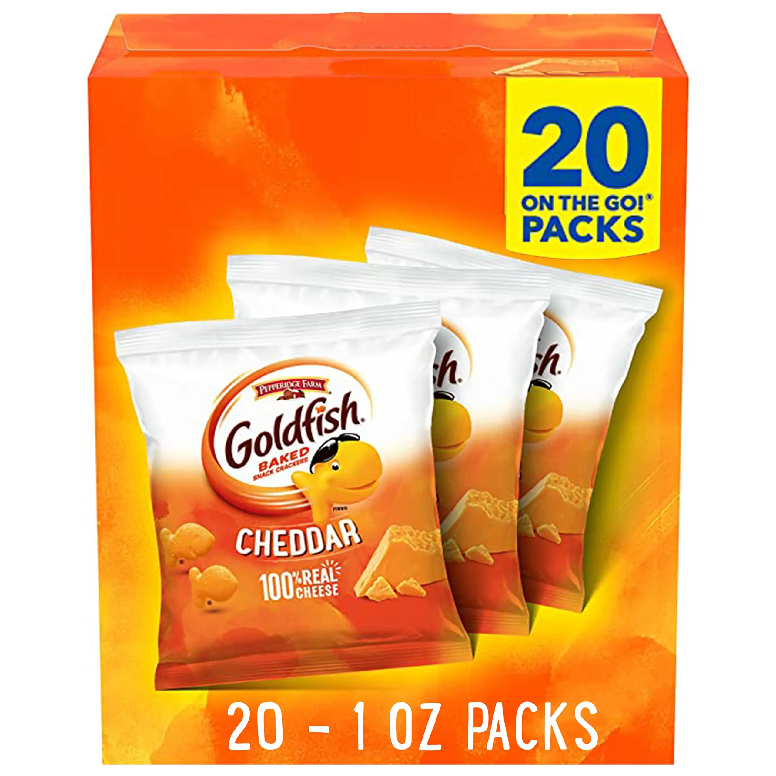 Cheddar Cheese Crackers Combo, Baked 1 oz On-the-Go Packs, 20-Count Box with Fruit Snacks, Cheese Cookies, Chocolate Digestive Biscuits, Crunchy Shortbread Crumble