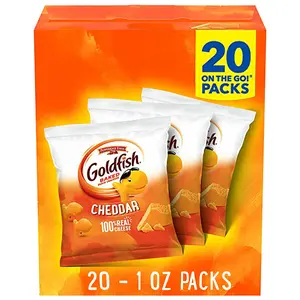 Cheddar Cheese Crackers, Baked Snack Crackers, 1 oz On-the-Go Snack Packs, 20 Count Box fruit snacks Cheesecookies Chocolate Digestive Biscuit