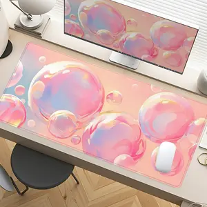 Extra Large Dreamy Bubble Rainbow Mouse Pad Soft Gradient Gaming Desk Pad 35x16 Inch Computer Keyboard Mousepad with Non-Slip Rubber Base Durable Stitched Edge Perfect Gift for Home and Office Desktop Accessory