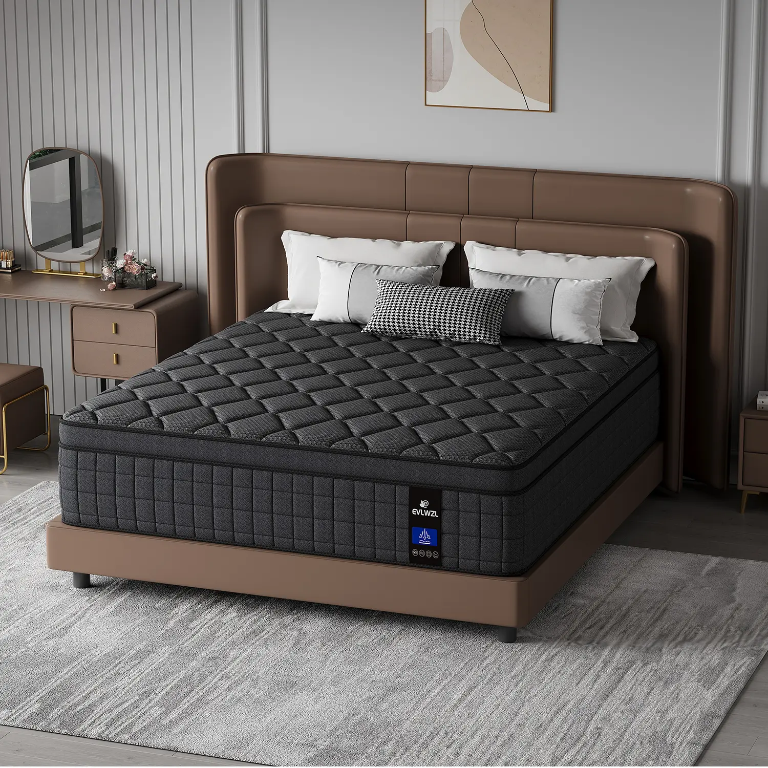10/12/14 Inch Twin, Full, Queen, King Mattress Memory Foam And Spring, Hybrid MattressMedium Firmness, Lumbar Support, For Home Rooms Hotels, Boxed Halloween ChristmasGift queen size mattress, Queen Size Mattresses