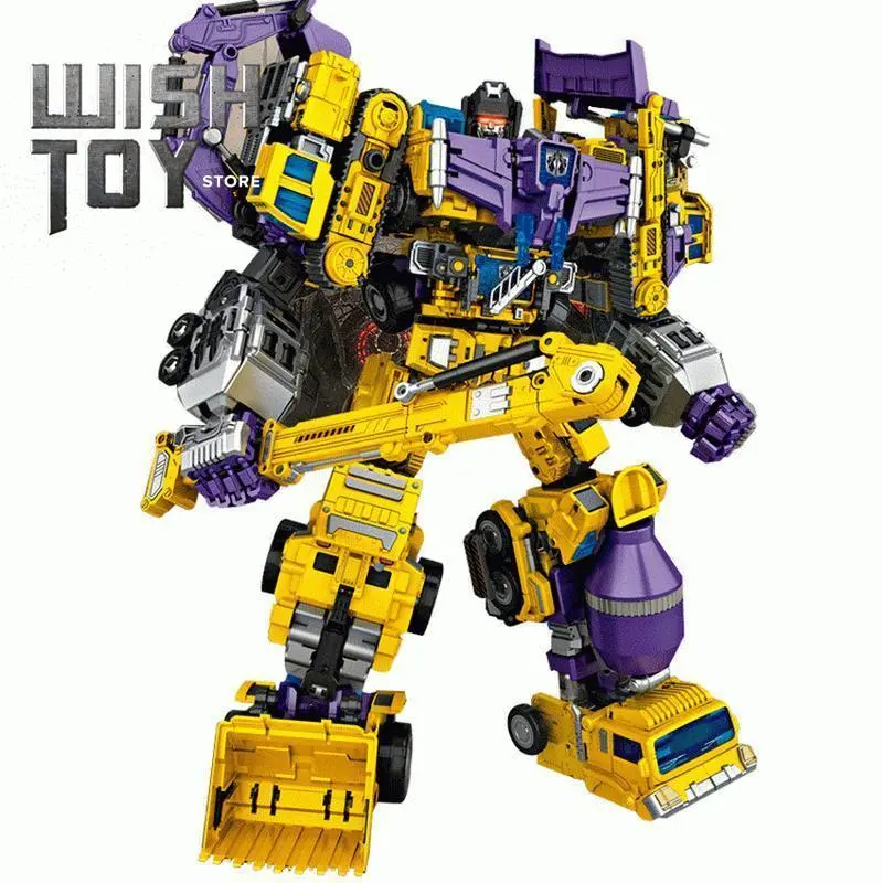 NBK Transformation GT G1 Devastator 6 IN 1 Excavator Rescue Scraper Hook Suit Collection Action Figure Robot Kids Gifts Toys