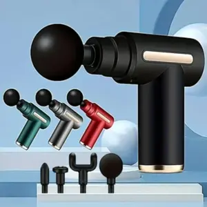 Lightweight Powerful Mini Massage Gun with 6 Adjustable Modes, USB Charging, 4 Interchangeable Heads, Portable Body Relaxer for Full-Body Use