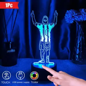 Creative 3D Touch Night Light, Led Neon Lights, Football Style, USB Powered, Tabletop Decor Lamp, Bedroom Ambiance, Birthday Gift, Creative Led Lighting