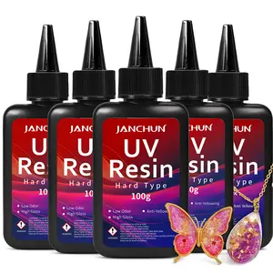 JANCHUN UV Resin 500g - Upgraded UV Resin Kit, Hard Type Crystal Clear Fast Curing UV Epoxy Resin for Craft Jewelry Making