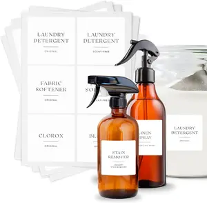 Laundry &  Organization Labels - 30  &  Stickers for Bottles, Jars, Containers | Easy Apply, Matte Minimalist Design | Dishwasher Safe,  | -Owned