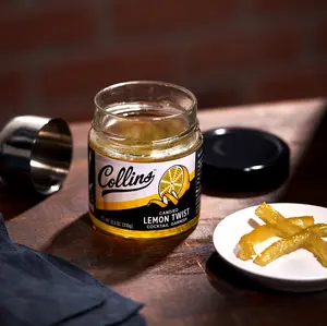 Lemon Twist in Syrup 10.9 oz - Made in Italy Candied Lemon Peels for Margaritas, Lemon Drops & Desserts at Your Pool Party, That Citrus Hits Different