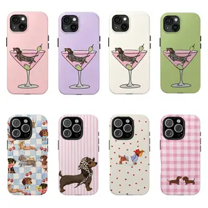 Dachshund Rubber Phone Case Wireless Smartphone Accessory for Cellphones – Y2K Beach core Aesthetic Fits iPhone 11–17