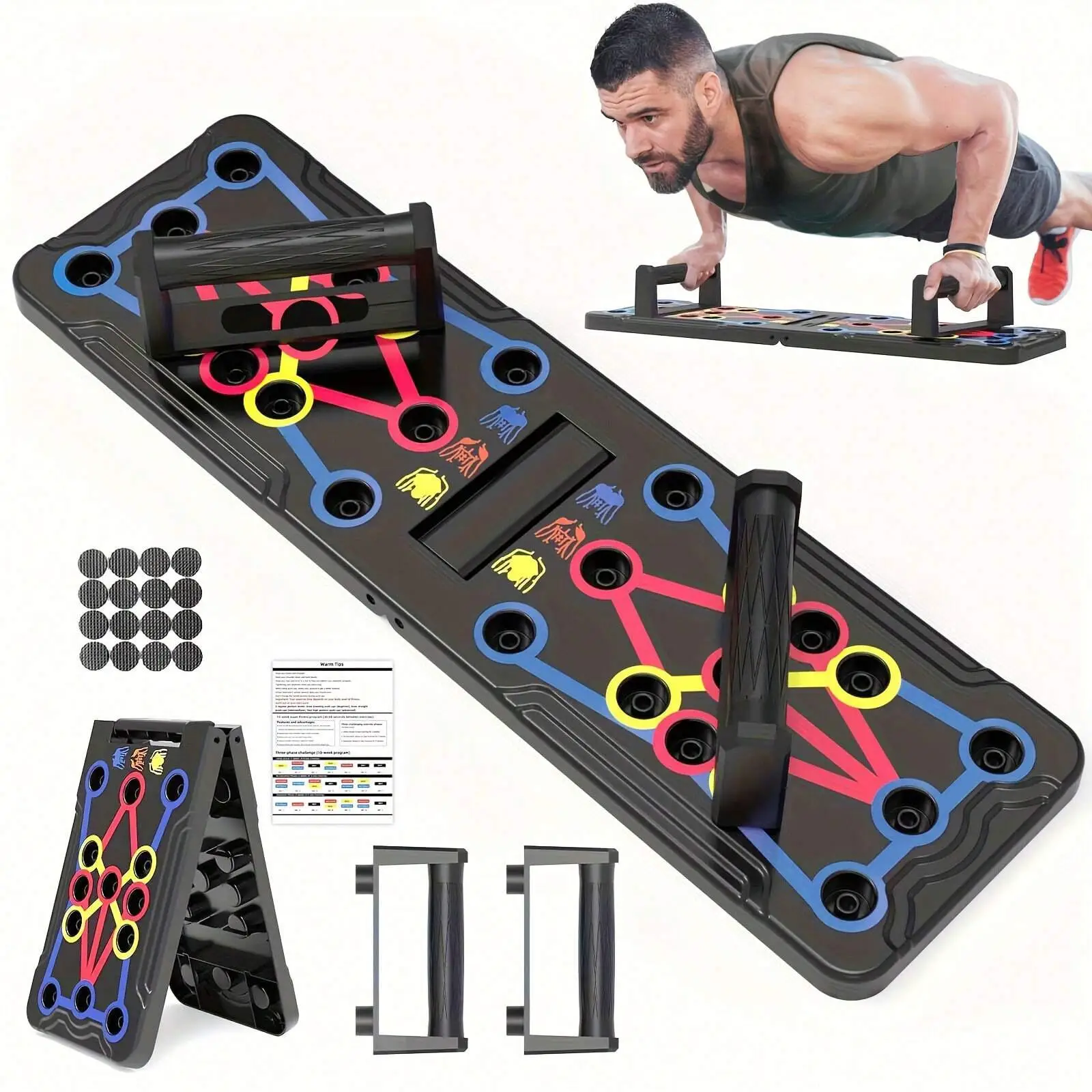 Multi-Function Foldable Push-Up Board 14 in 1 Fitness Workout Train Gym Muscle Strength Exercise Pushups Training Portable Equipment Home Workouts