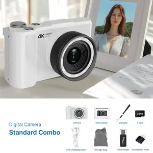 Digital Camera with Flashlight, 4K Video Blog Camera, 16x Digital Zoom, 48mp with 32GB Card, Portable, Instant Use, Gift Idea