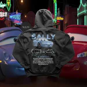 Limited Sally Shirt- Sally And McQueen Fan Hoodie  - Cars Movie Hoodie - McQueen Hoodie - Couple Hoodies - Vintage Car Hoodie