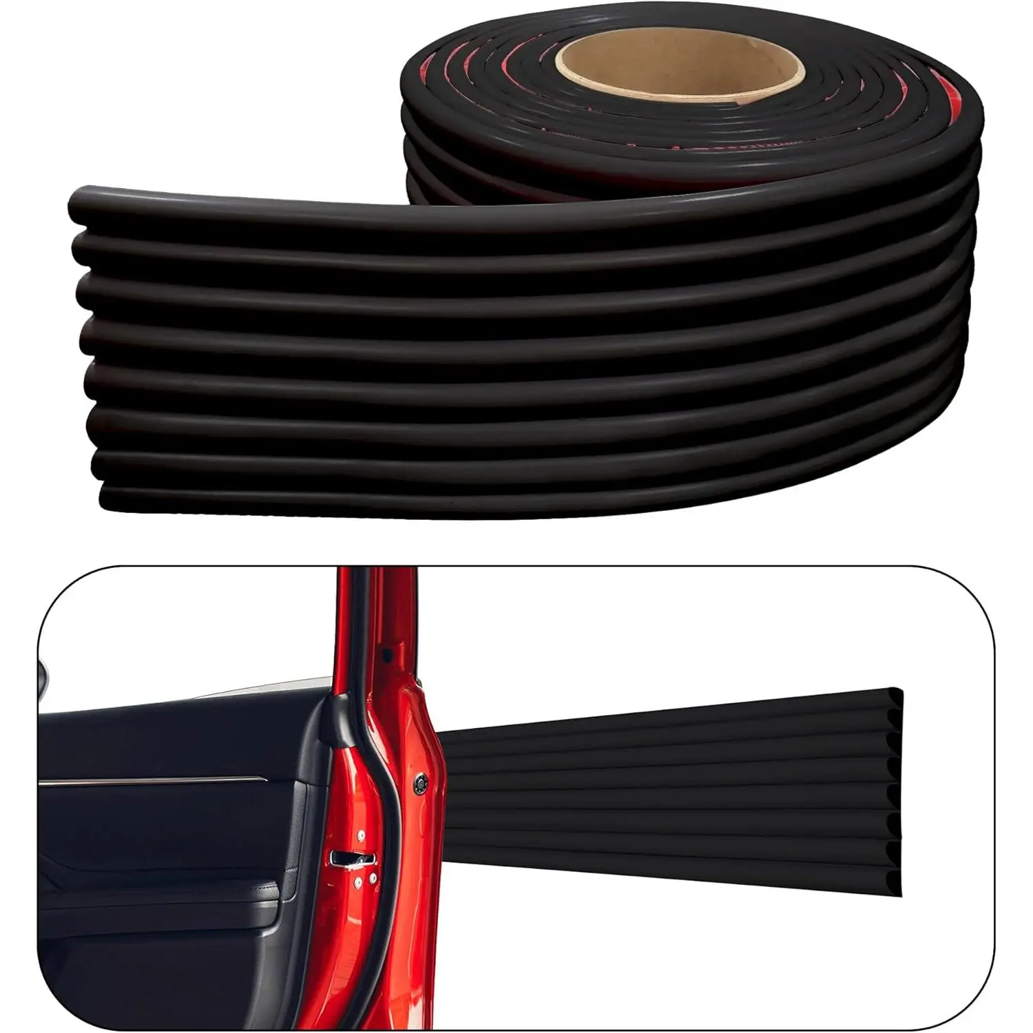 Garage Wall Protectors - 4in x 12ft Strong Self-Adhesive Rubber Bumper Protectors, Waterproof Anti-Scratch Protector for Garage Walls Car Doors (Black)