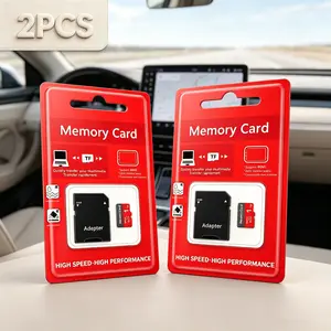 2 Sets × 1TB micro tf Sd Cards, sd memory card, Microsdxc Card, sd card, micro sd card, durable with SD adapter. Works with cameras, mobile phones, PC, dashcams and surveillance cameras for photo and file storage