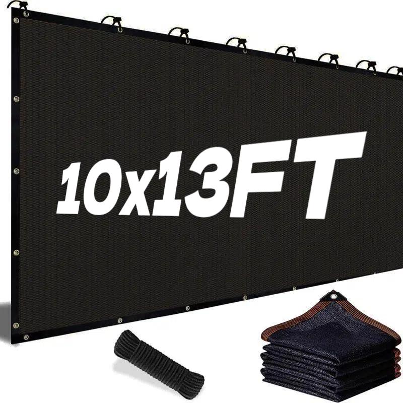2026 90% Blackout Cloth (Black) - 10 x 13ft UV-Resistant Shade Net with Reinforced Rivets, Suitable for Outdoor Adventures / Camping / Garden / Patio / Greenhouse.Mesh Shade Cloth