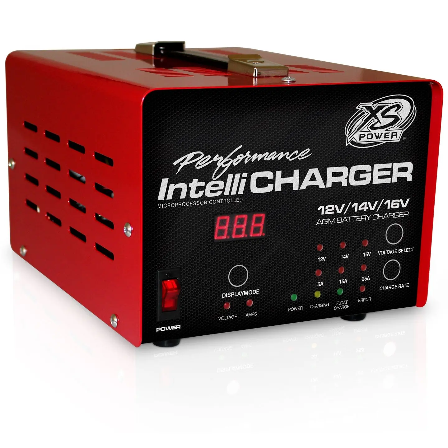 XS Power 1005 Multi-Voltage IntelliCHARGER Battery Charger - 12V/14V/16V, Carefully Controlled Charge, for Cars/Motorcycles, Car Audio Maintenance & Battery Recovery, Lithium Ion