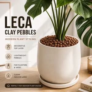 Professional Grade LECA Expanded Clay Pebbles (8-16mm) - Superior Aeration Grow Media for Hydroponics & Aquaponics fertile soil plant propagation outdoor garden planting 15015 fertilizer