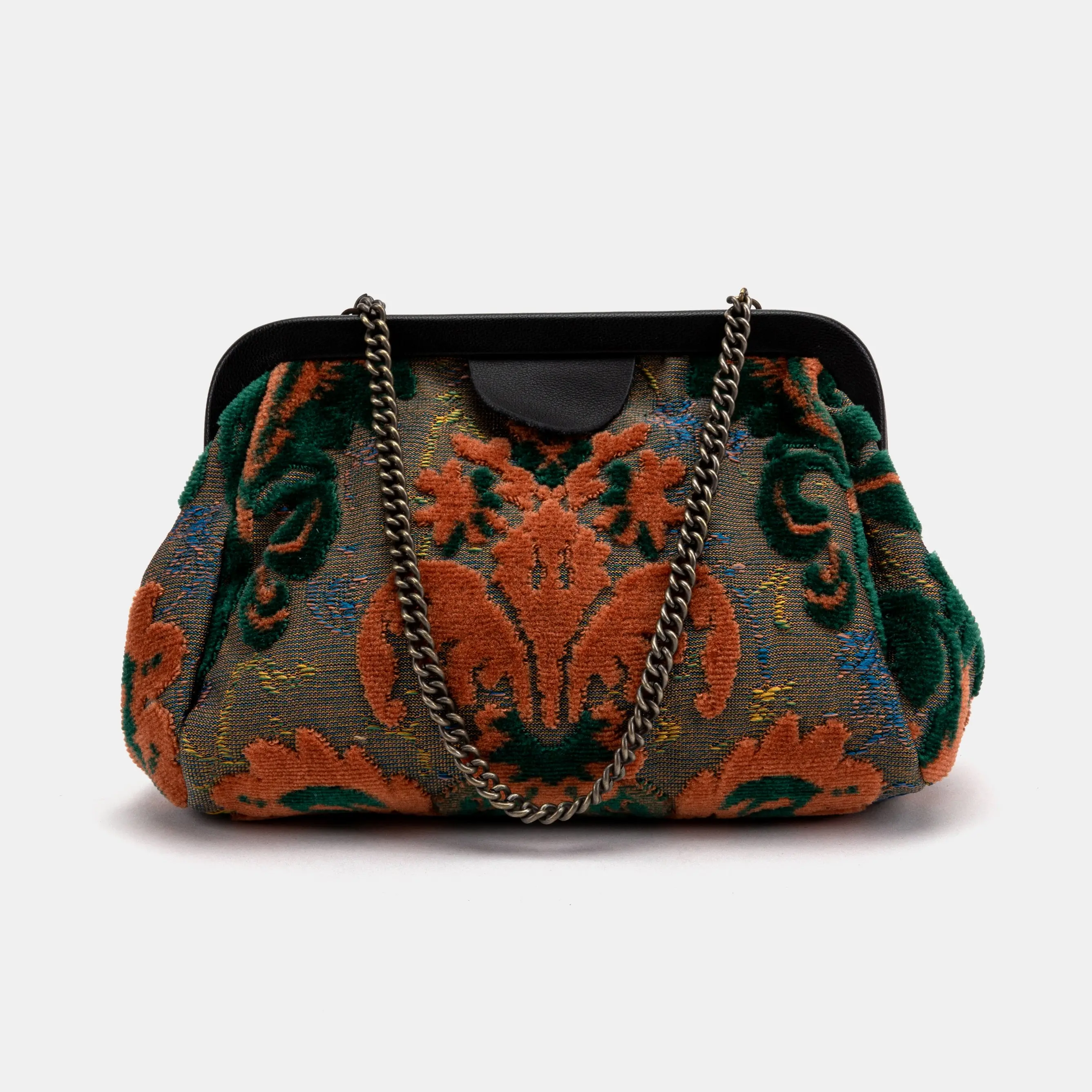 Burnout Velvet Revival Jade Evening Bag Clutch