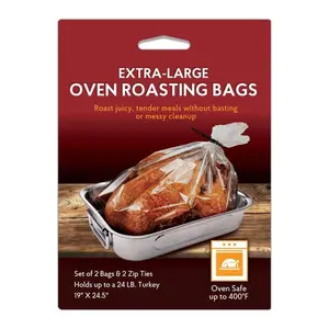 HIC Kitchen Roasting Extra-Large Oven Roasting Bags, Set of 2