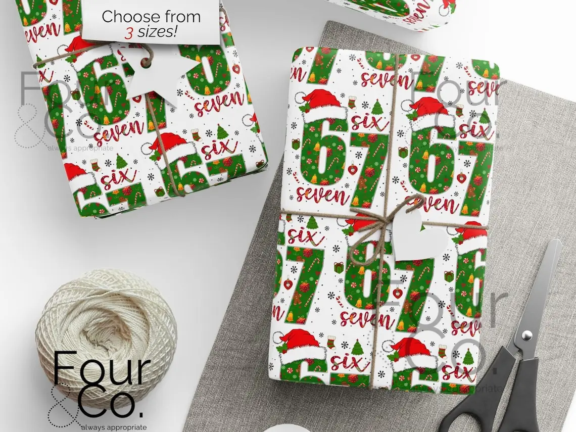 [ Sale Up To 40% ] 67 Christmas Wrapping Paper, 6 7 Wrapping Paper