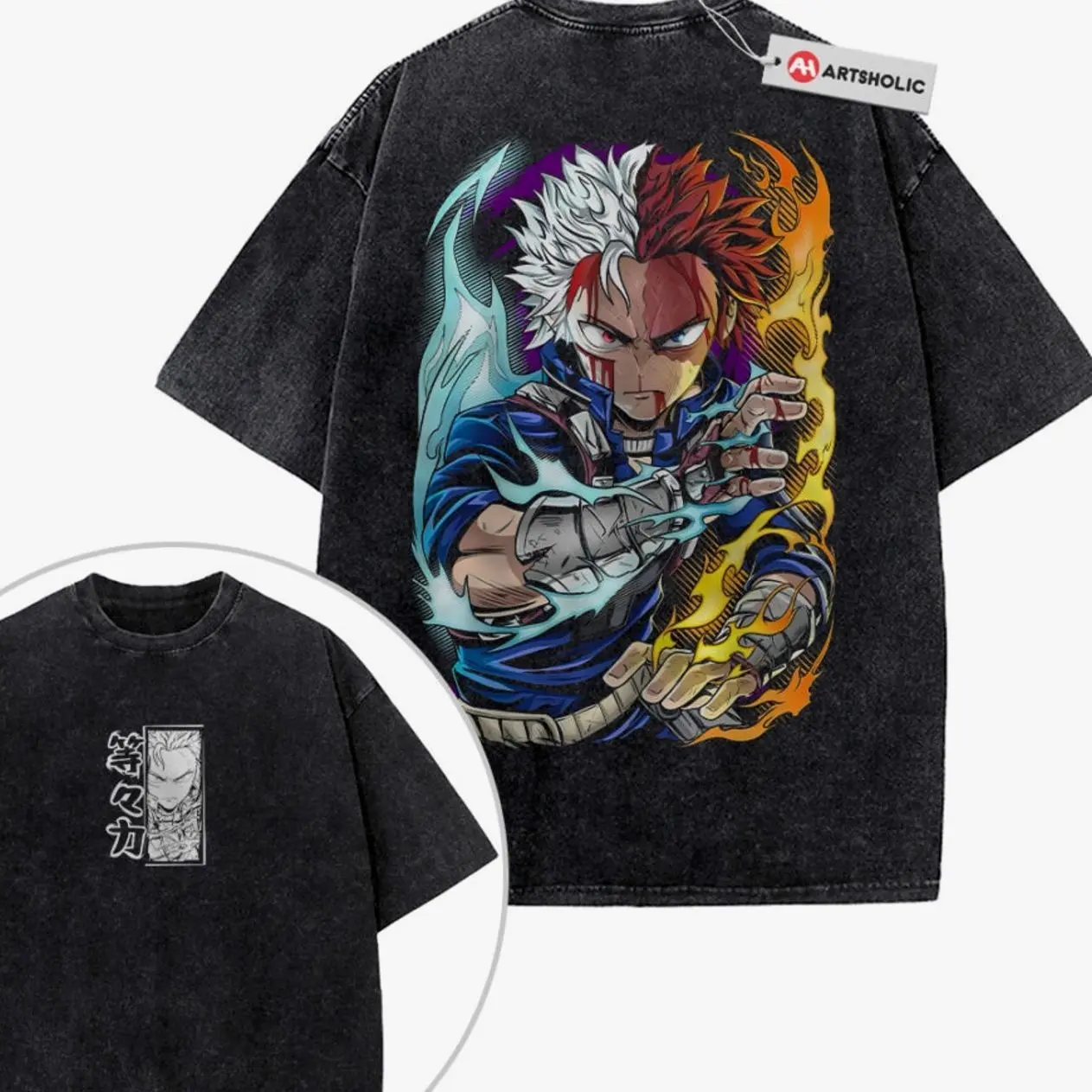 Shoto Todoroki Shirt, MHA Shirt, Anime Shirt, Vintage T-Shirt 2-Sided