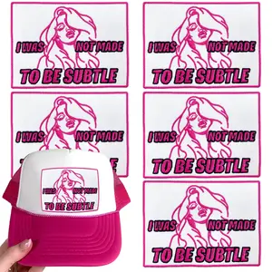 CY 5PCS Iron on Patches Tucker Hats Funny Phrase Embroidered Appliques DIY Accessories for Clothing Bags Jackets Jeans Backpacks
