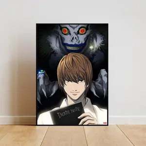 Death Note Anime Canvas Poster, Yagami Light Wall Art, Bedroom Decor & Birthday Gift