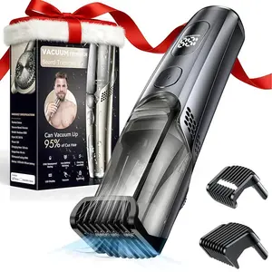 Vacuum Beard Shaver for Men,Built-in Vacuum Trimmer for Mustache, Sideburns, Facial Hair, Rechargeable, IPX6 Waterproof, 2 Comb, Comfort face 2in1 Electric Razor rechargeable men 2025 ornament