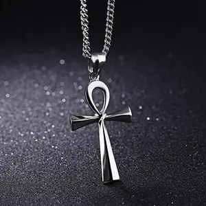 Amulet Pendant Egyptian Ankh Crucifix Necklaces Pendants  Symbol of Life Cross Necklaces Jewelry Wholesale