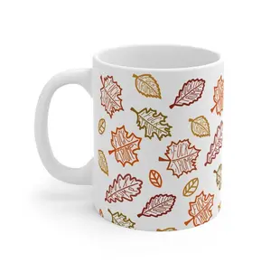 Slightly Subtle Autumn Leaf Mug, Fall Decor Gift, Cozy Hot Beverage Companion, Seasonal Kitchenware