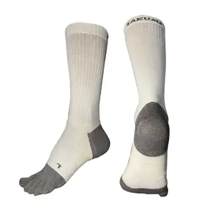 Takumi  Arch Power Support High Ankle 5 Toe Sock - Unisex - White Style