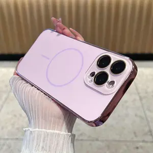 MagSafe Shockproof Matte Case Build in lens protector Anti-Fingerprint Phone Case For iPhone 17 Pro Max cases 16 15 14 13 12 Pro Max Wireless Cover