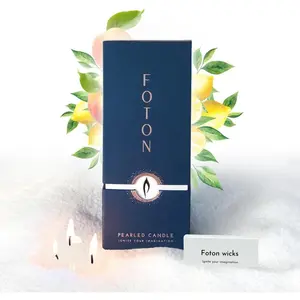 Pearled Candle 18 Oz - Sassy Citrus Scented Non Toxic Luxury Long Lasting Powder Candles up to 120 Hours - Refillable Candle Sand with 30 Wicks for Candle Making