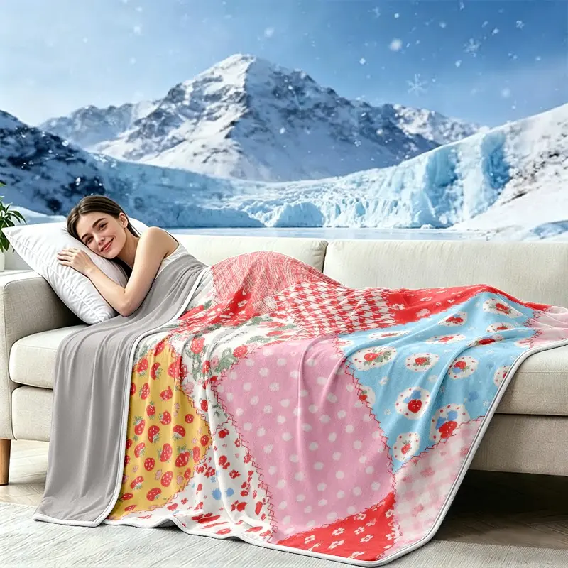 Ultra-soft and cool summer blanket; comfortable, lightweight, and breathable summer checkered pattern blanket; lightweight and breathable with natural cooling properties; skin-friendly, breathable, and cooling blanket, Blanket for Couch, Bed Sofa Blanket