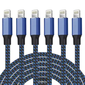 iPhone Charger [Apple MFi Certified] Lightning Cable 6PACK-3/3/6/6/6/10 FT Nylon Braided iPhone Charger Cord High Speed Cord for iPhone 14/13/12/11 Pro Max/XS MAX/XR/XS/X/8/7/Plus/6S/6/iPad