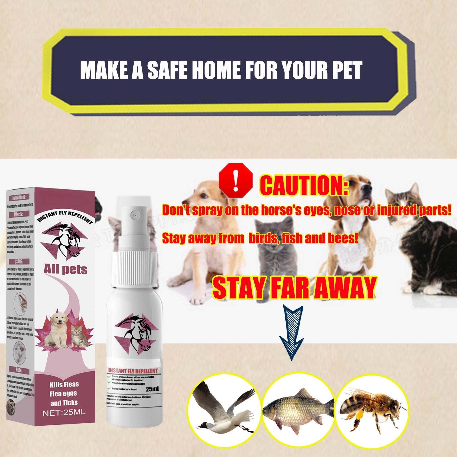 Pet deworming agent - Flea repellent for cats and dogs - External itch-relieving spray for cats and dogs