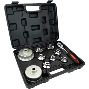 Oil Filter Socket Set, 10PCS Oil Filter Wrench Set 24mm,27mm,29mm,30mm,32mm,36mm,38mm,64mm. Filter Removal Tool for Toyota,BMW, Mercedes, VW