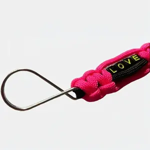 Personalized Pink and Black Paracord Key Fob Keychain key charms