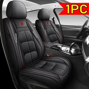 Cab Trd Sport Offroad 1PC Black PU Leather Seat Covers with Red Stitching for Enhanced Durability and Style Easy Installation