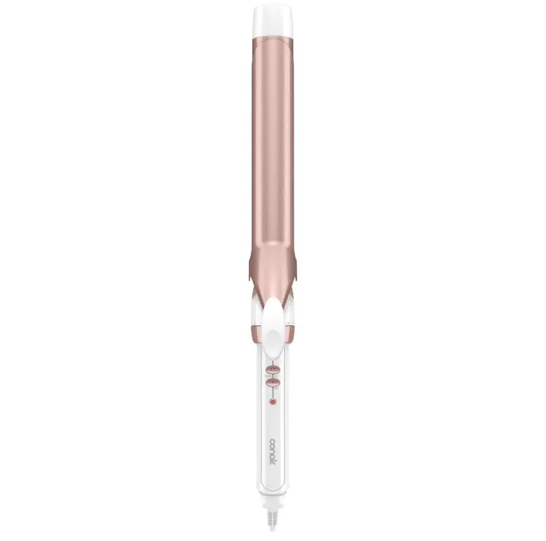 Conair Extra Long Curling Iron, Double Ceramic, 1 1/4", White/Rose Gold | Extra-long 7.5" hair curler and hair waver for every hair type with 30 heat settings, built-in heat protection, and auto-off