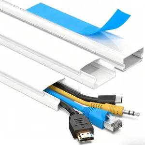 47 Inch Cord Hider, 1 Count Cord Channel Cable Concealer, Cord Cover Wall, Easy Install Cable Management System For 3-4 Wires, Cable Raceway Home Office