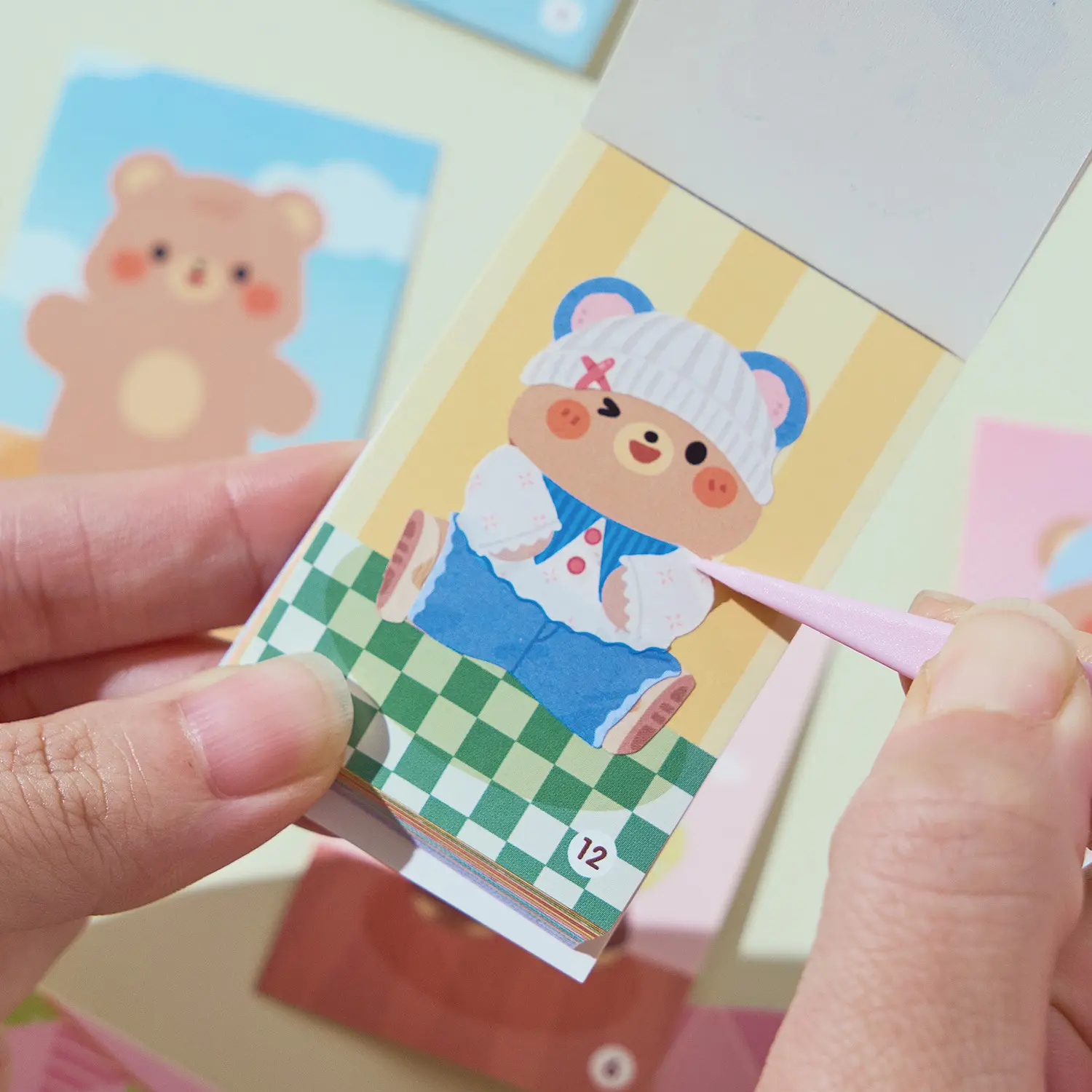 200 Pcs Cute Cartoon Bear Dress-Up Stickers, DIY Scene Decoration Stickers, Diy Sticker Paper, Adorable Animal Decals for Kids Crafts, Stickers Kit