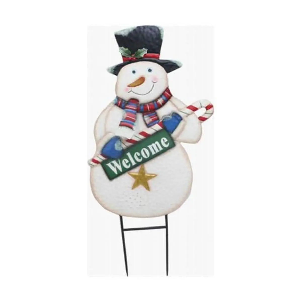 Good Tidings G48-HS20319X 37.5 in. Durable Standing Multi-Color Snowman Welcome Stake Sign, Easy-Install Decorative Festive Home Decoration, Yard Art