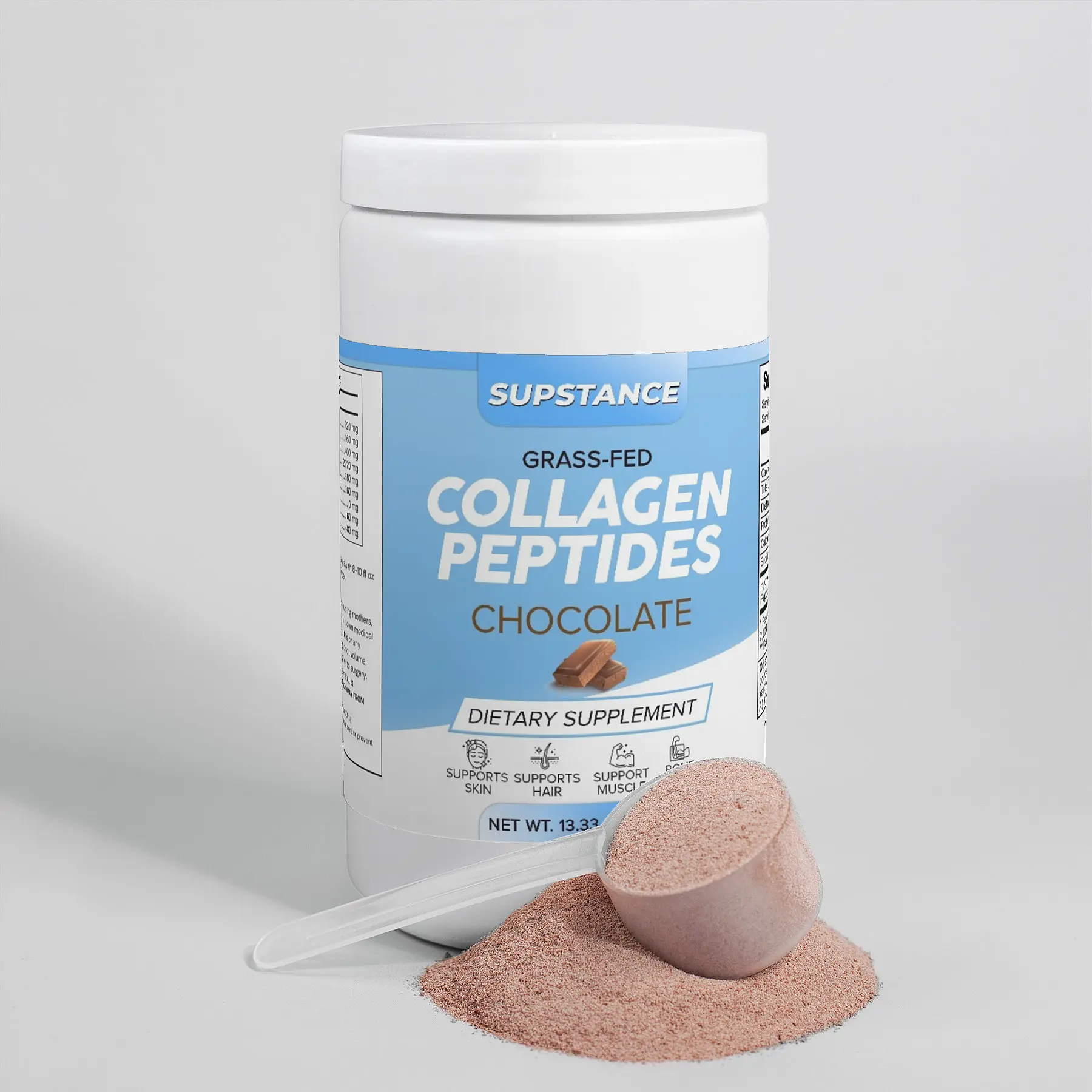 SUPSTANCE Collagen Peptides Powder | 14 Servings - Chocolate - Gluten Free, GMO Free