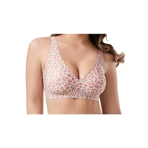 2026 New Leopard Pattern Bra Deep V No Trace No Steel Rim Daily Underwear