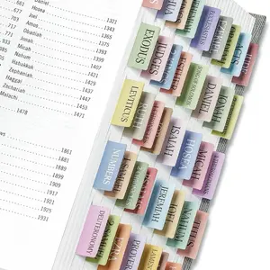 Bible Tabs for Women & Men - Large Print Repositionable Bible Index Tabs, Pastel Colors, Ideal for Study Bible Use